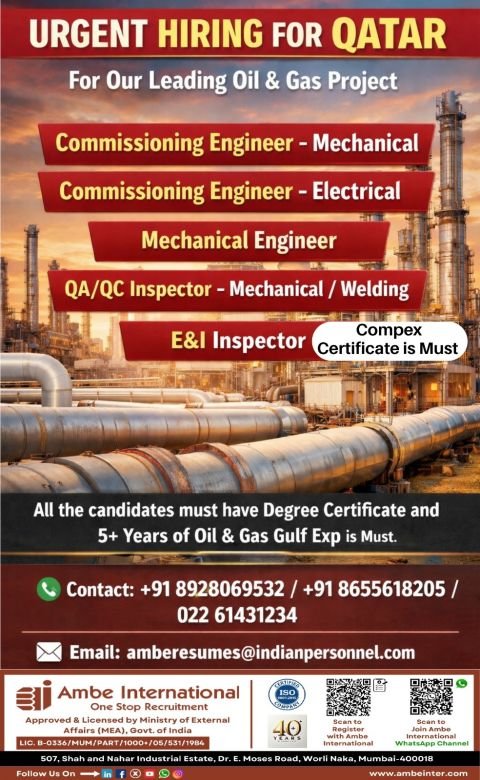 Urgent Oil & Gas Job Openings in Qatar