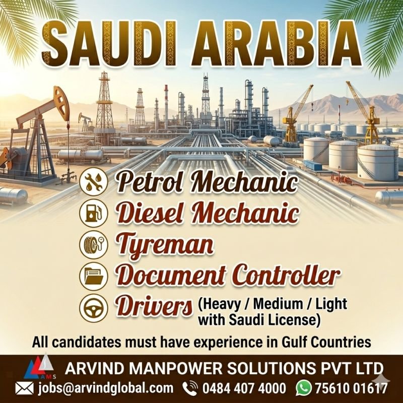 Hiring for Saudi Arabia – Oil & Gas Industry