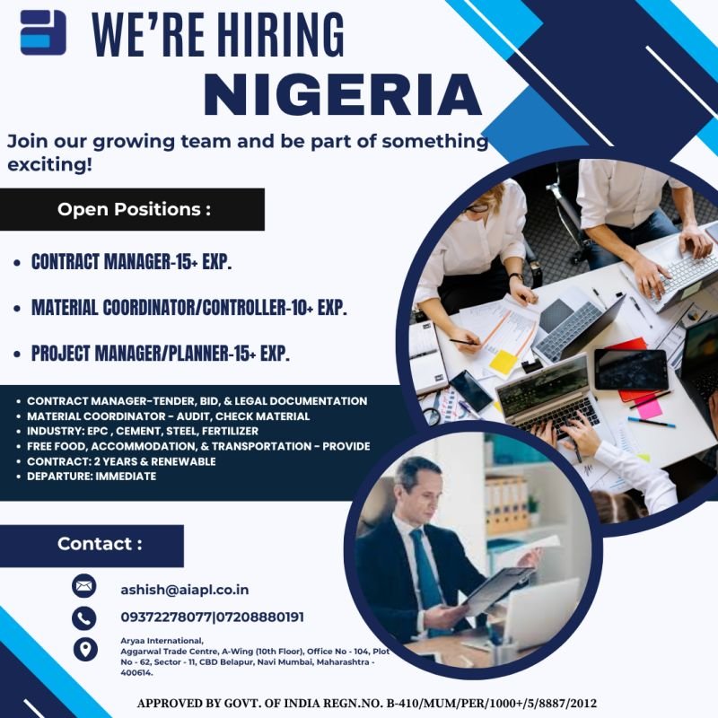 Hiring For EPC Company in Nigeria - Apply Now