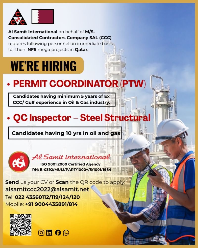 Qatar Oil & Gas Jobs 2026 – CCC Hiring | Apply Now