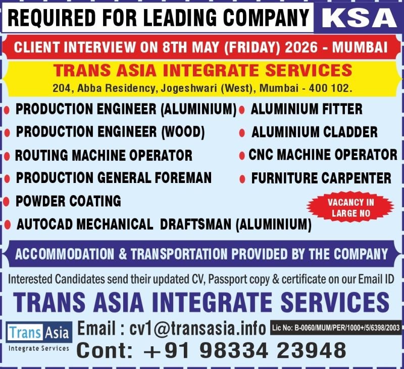 Saudi Arabia Jobs 2026 – High-paying engineering and production jobs | Apply Now