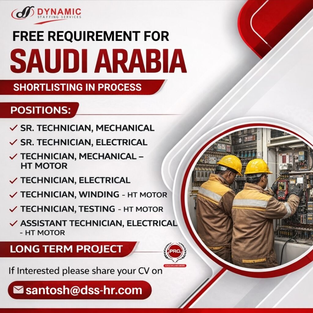 Free Recruitment for Saudi Arabia – Long-Term Project