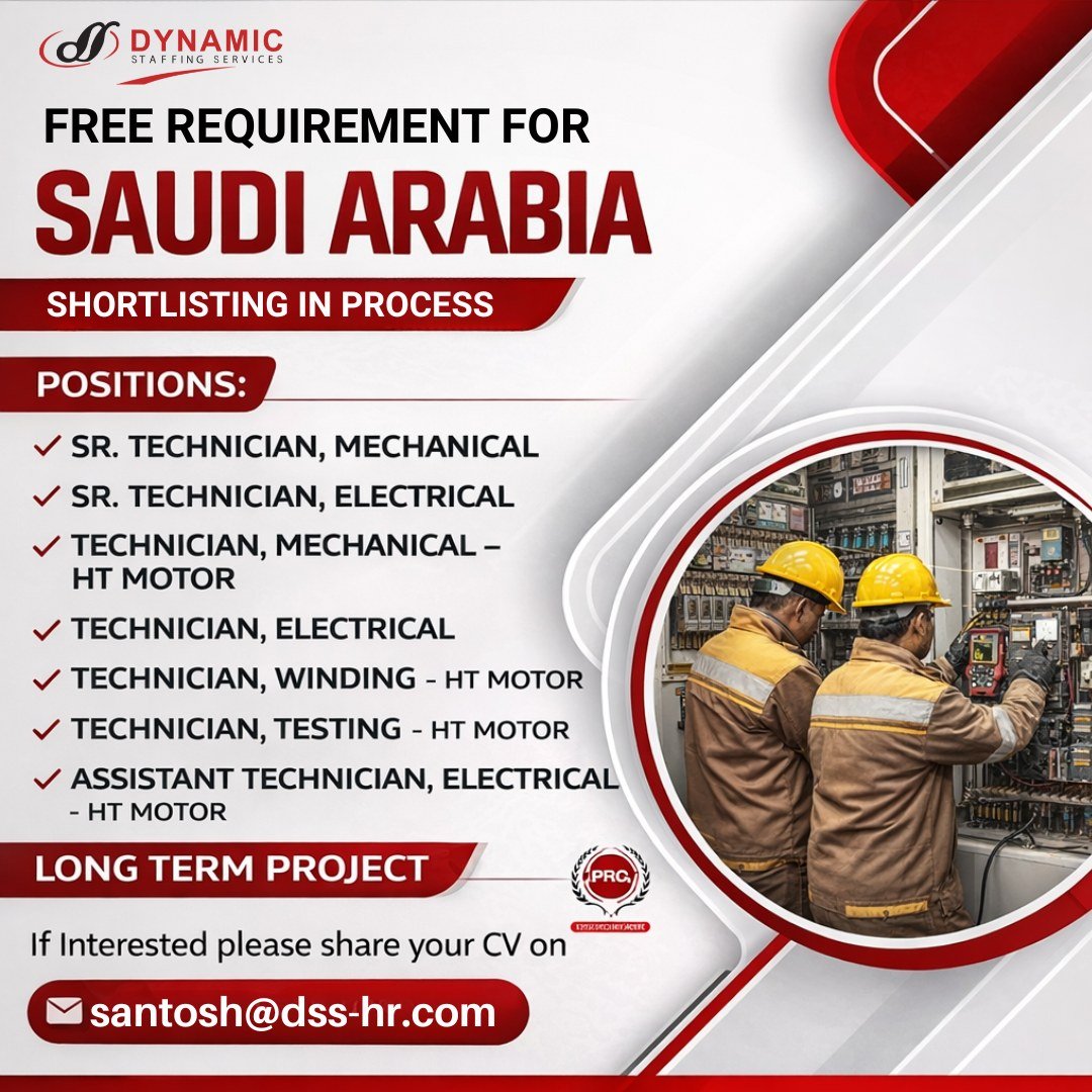Free Recruitment for Saudi Arabia – Long-Term Project