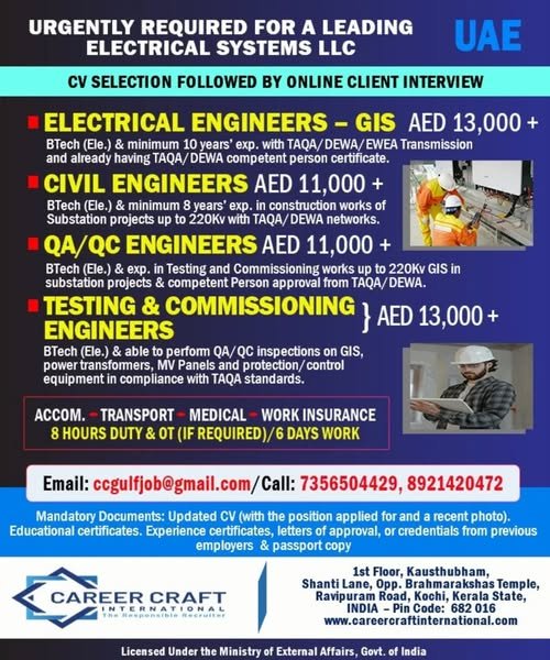 Job Opportunities in UAE for Engineers – Apply Now Job Opportunities in UAE for Engineers – Apply Now