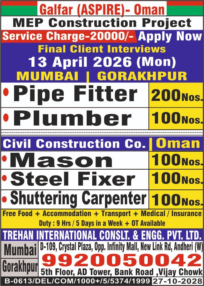Oman Jobs 2026 – Galfar MEP & Civil Project | Apply Now