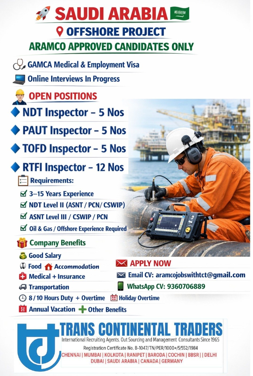 Saudi Arabia Offshore Jobs 2026 – Multiple Vacancies