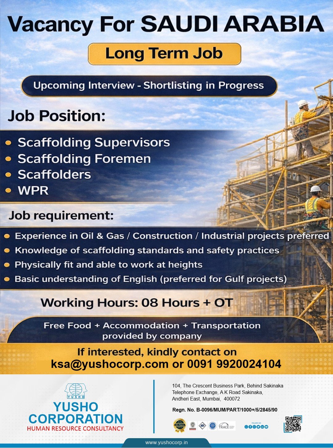 Urgent Jobs in Saudi Arabia – Apply Now