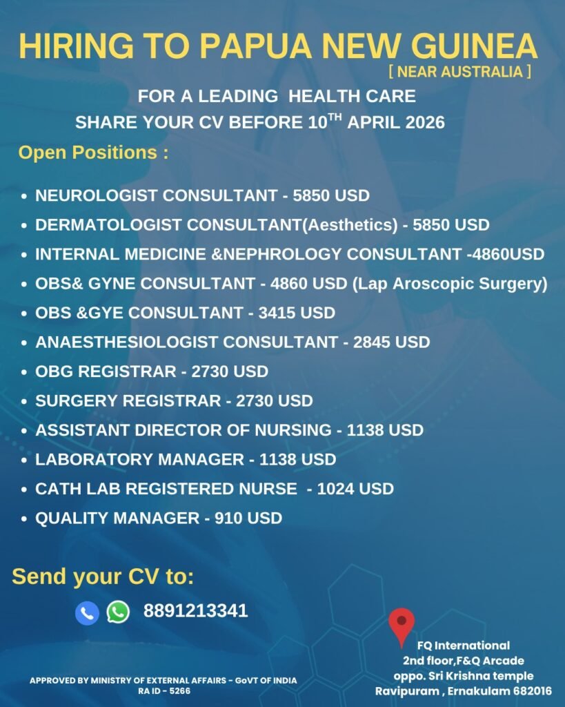 Papua New Guinea Healthcare Jobs 2026 – Specialist Doctors & Medical Staff Hiring