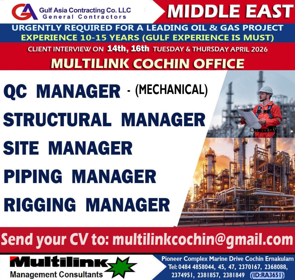 Urgent Requirement NSH - Gulf Asia Contracting - GAC Qatar