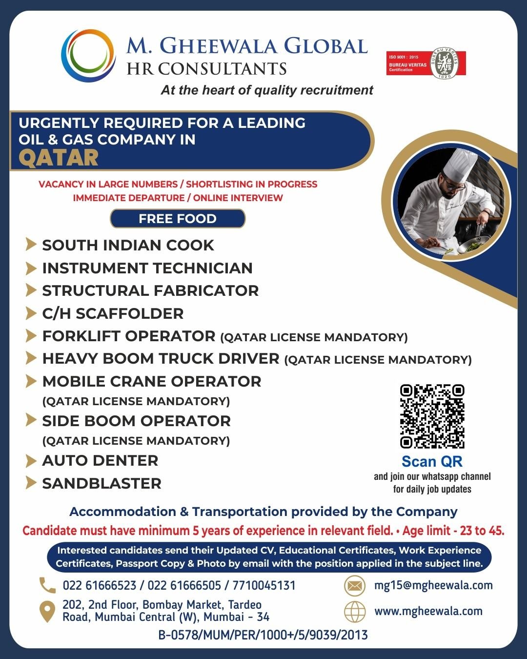 Urgent Hiring for Oil & Gas Company in Qatar