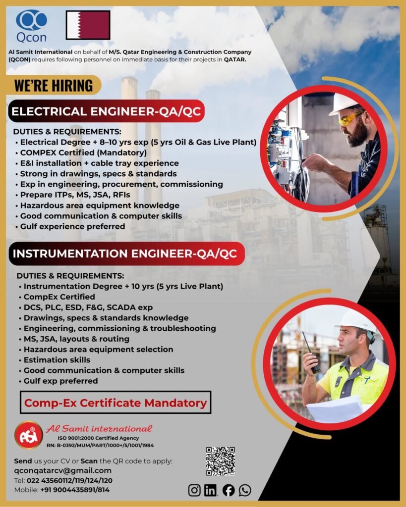 Qatar Oil & Gas Jobs 2026 – Engineer Vacancies | Apply Now Qatar Oil & Gas Jobs 2026 – Engineer Vacancies | Apply Now