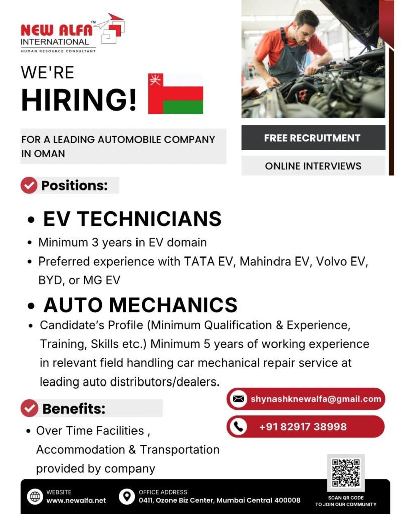 Urgently required for a leading Automobile company in - OMAN
