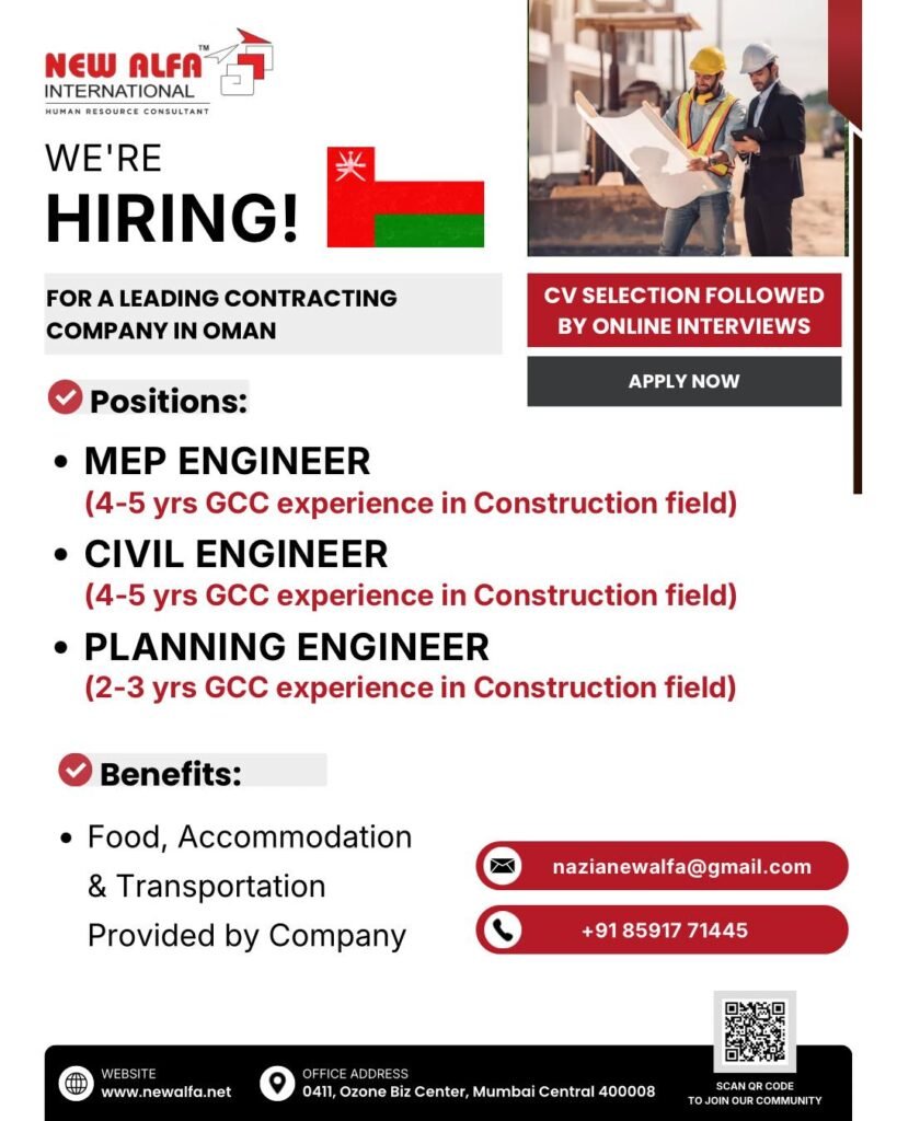 Urgent Engineering Job Openings in Oman