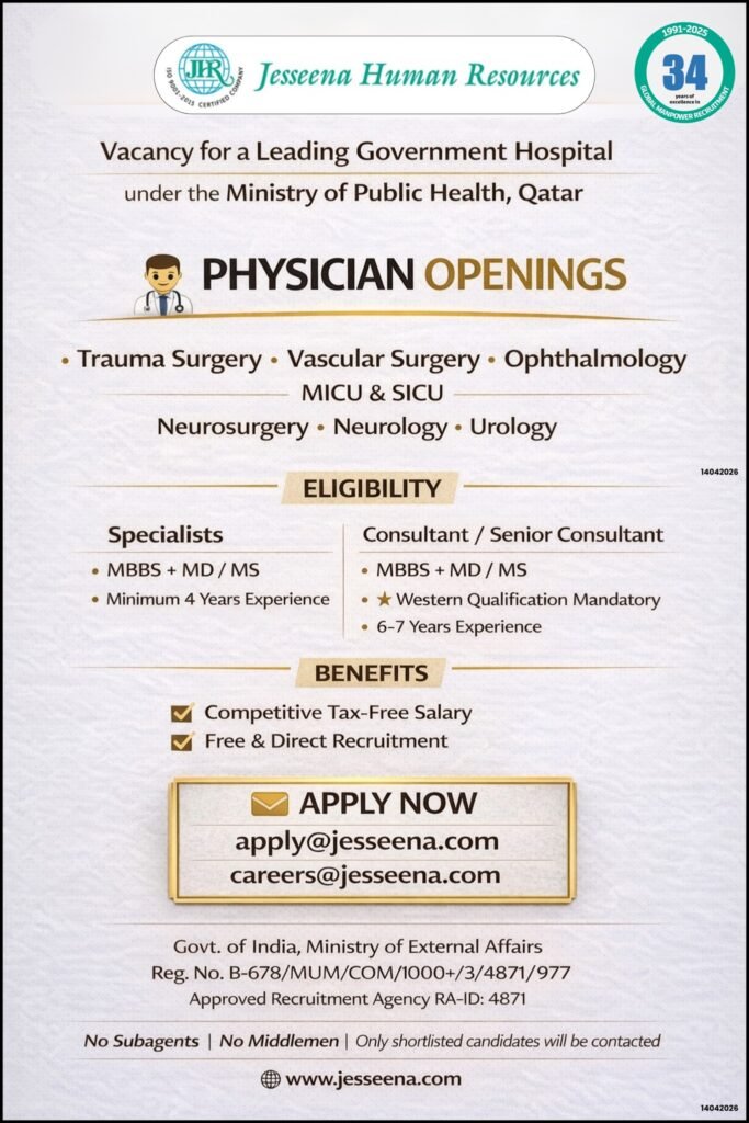 Physician Job Openings in Qatar – Government Hospital Physician Job Openings in Qatar – Government Hospital