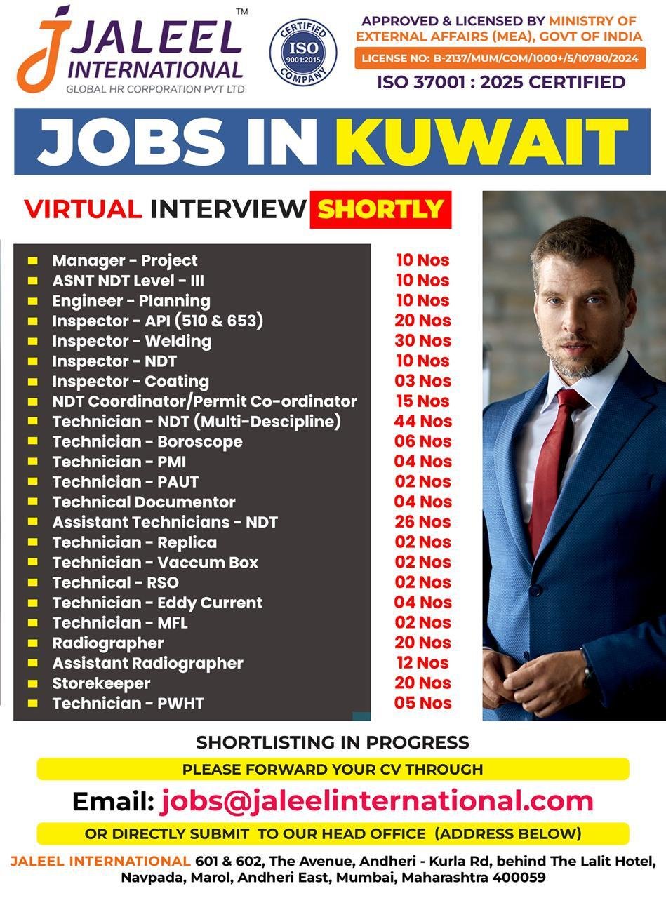 Urgent Hiring for Oil & Gas Jobs in Kuwait