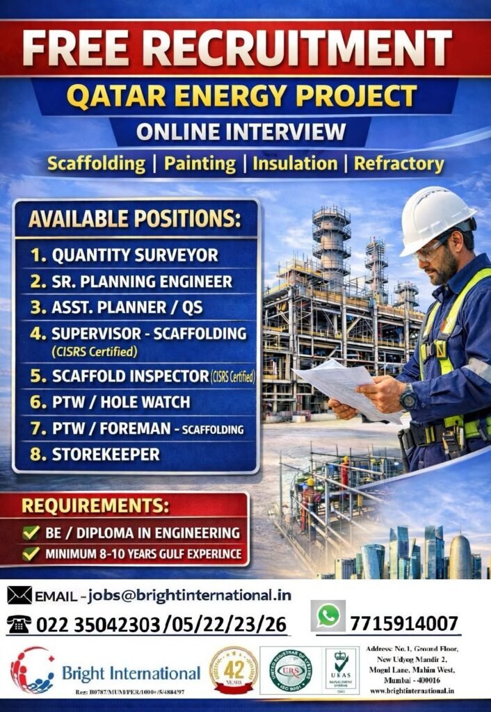Free Recruitment Qatar Energy Project Jobs 2026 – Apply for High-Paying Gulf Opportunities