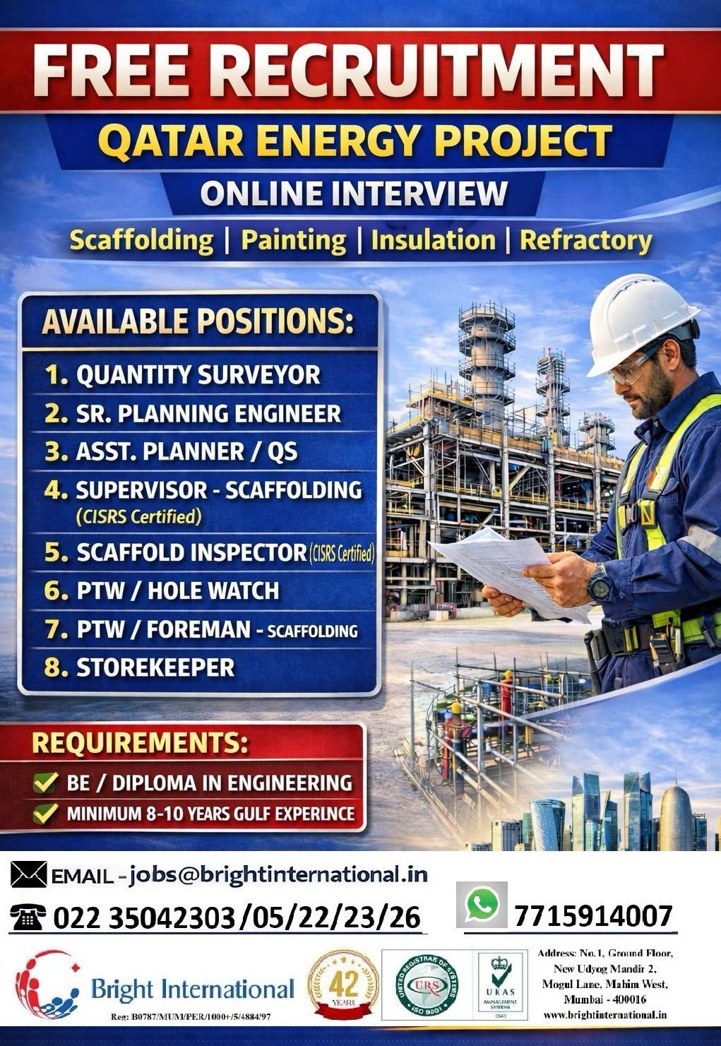 Free Recruitment Qatar Energy Project Jobs 2026 – Apply for High-Paying Gulf Opportunities