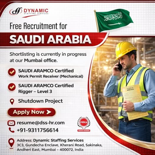 Recruitment For Saudi Arabia - Apply Today