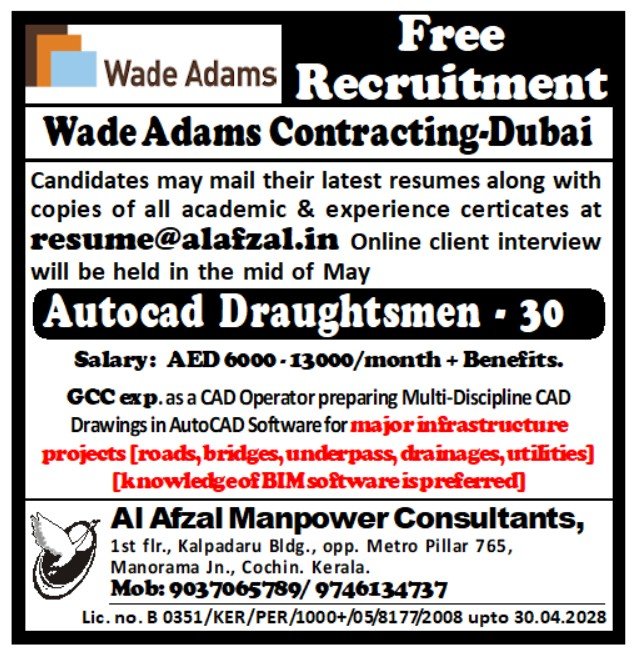 Dubai Jobs 2026 – Wade Adams Hiring | Free Recruitment | Apply Now