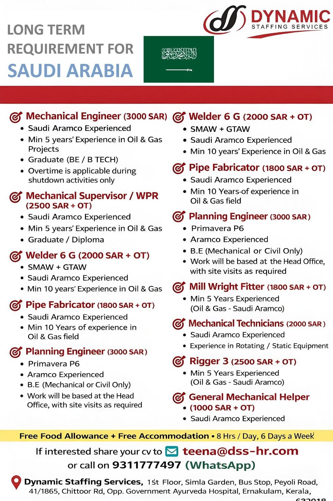 Saudi Arabia Oil & Gas Jobs 2026 | Long-Term Hiring