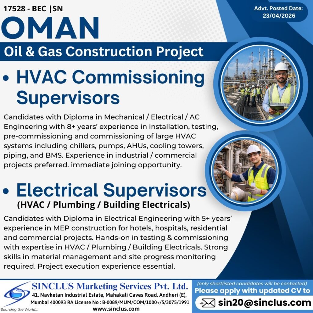 Exciting Career Opportunities in Oman - Oil & Gas Construction Project - Apply Now