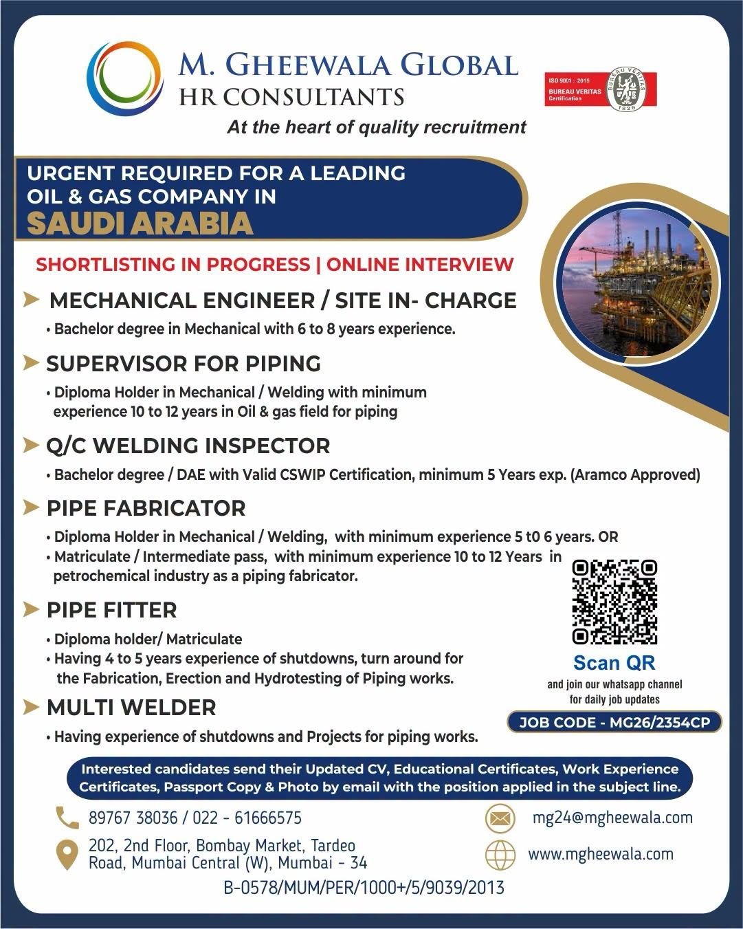 Urgent Oil & Gas Jobs in Saudi Arabia – Apply Now for Multiple Positions