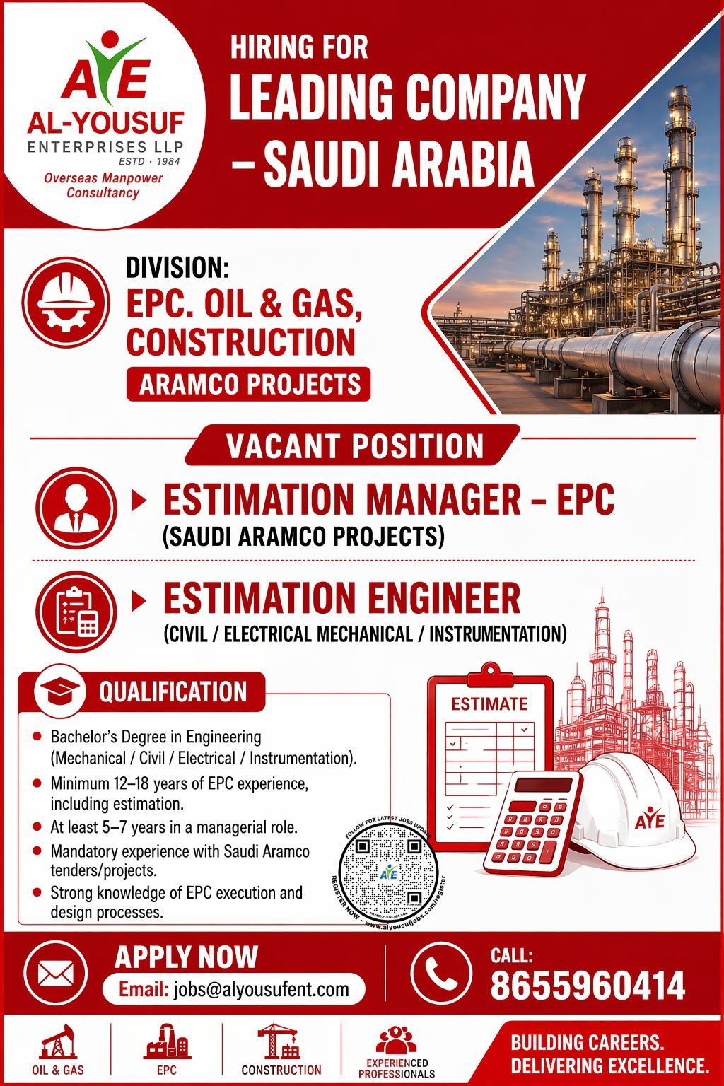 Saudi Arabia EPC Jobs 2026: Engineer Vacancies for Aramco Projects