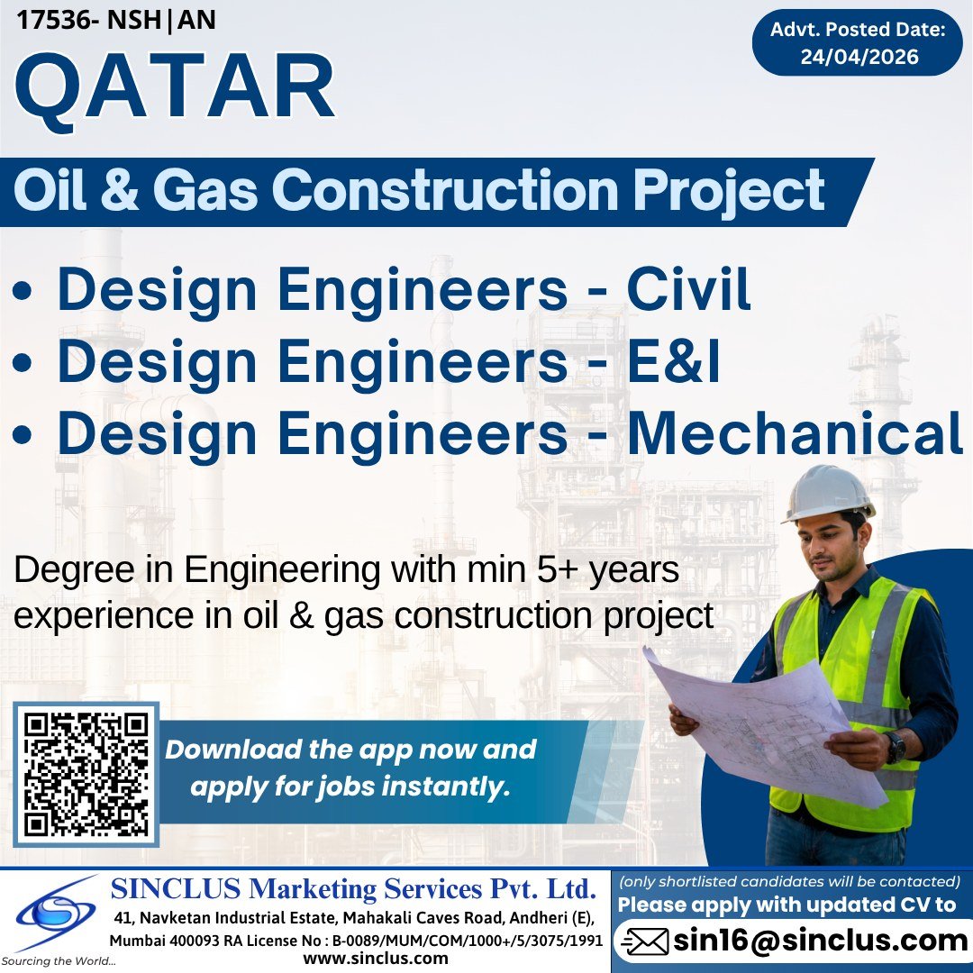 QATAR – Hiring For Oil & Gas Construction Project 
