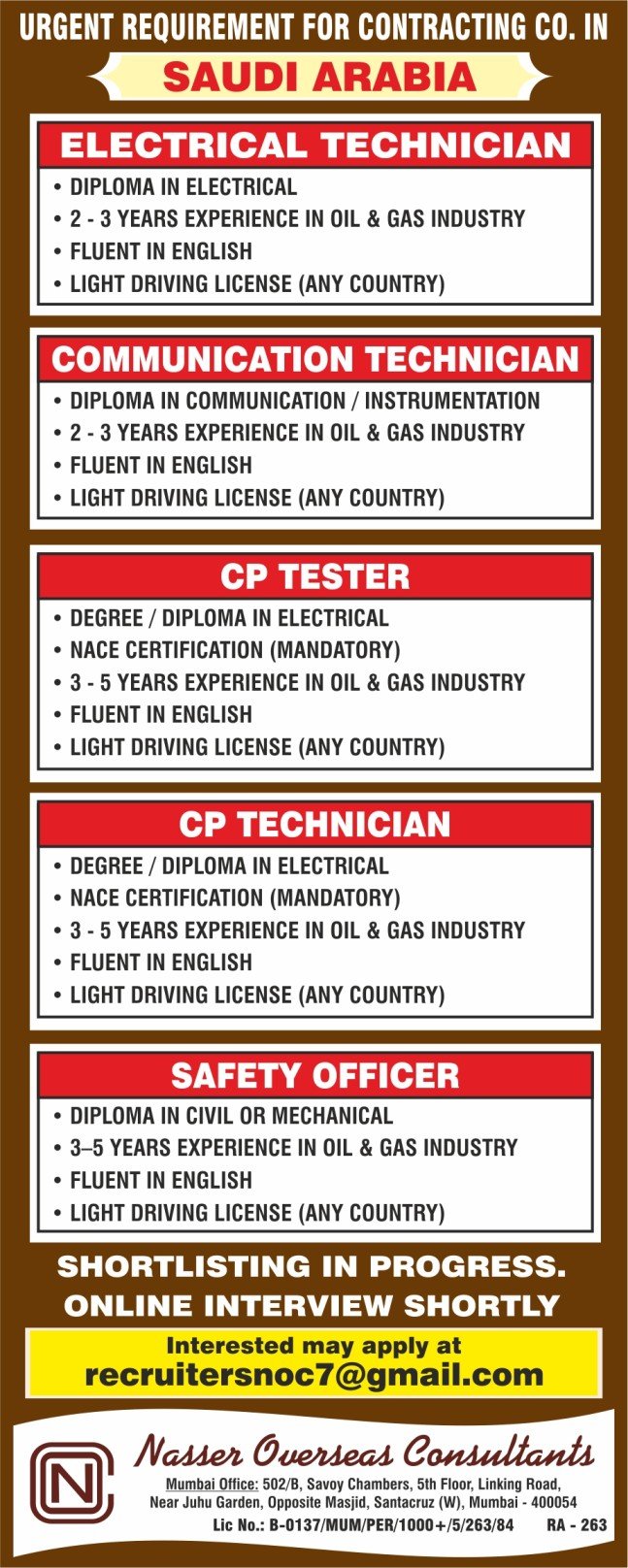 Saudi Arabia Oil & Gas Jobs 2026: Hiring For Contracting Company | Apply Online