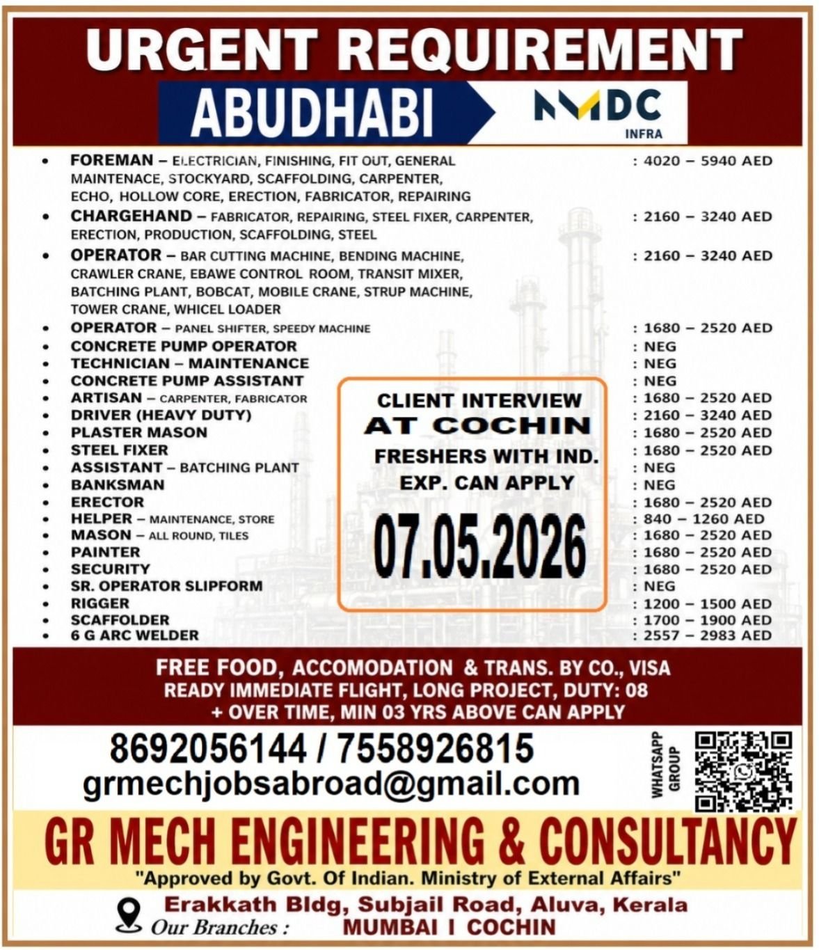Abu Dhabi Construction Jobs 2026 – NMDC Infra Hiring | Apply Now
