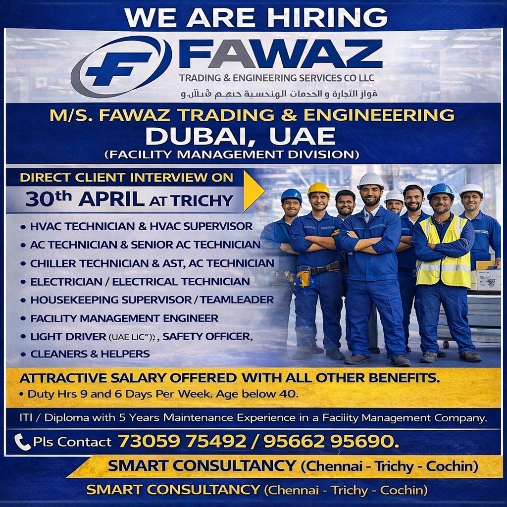 Hiring For A Leading MNC Company in Dubai UAE 