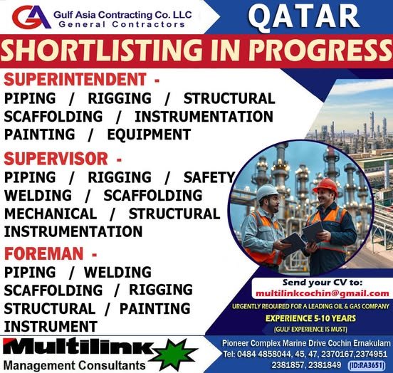 Urgent Requirement Gulf Asia Contracting - GAC Qatar