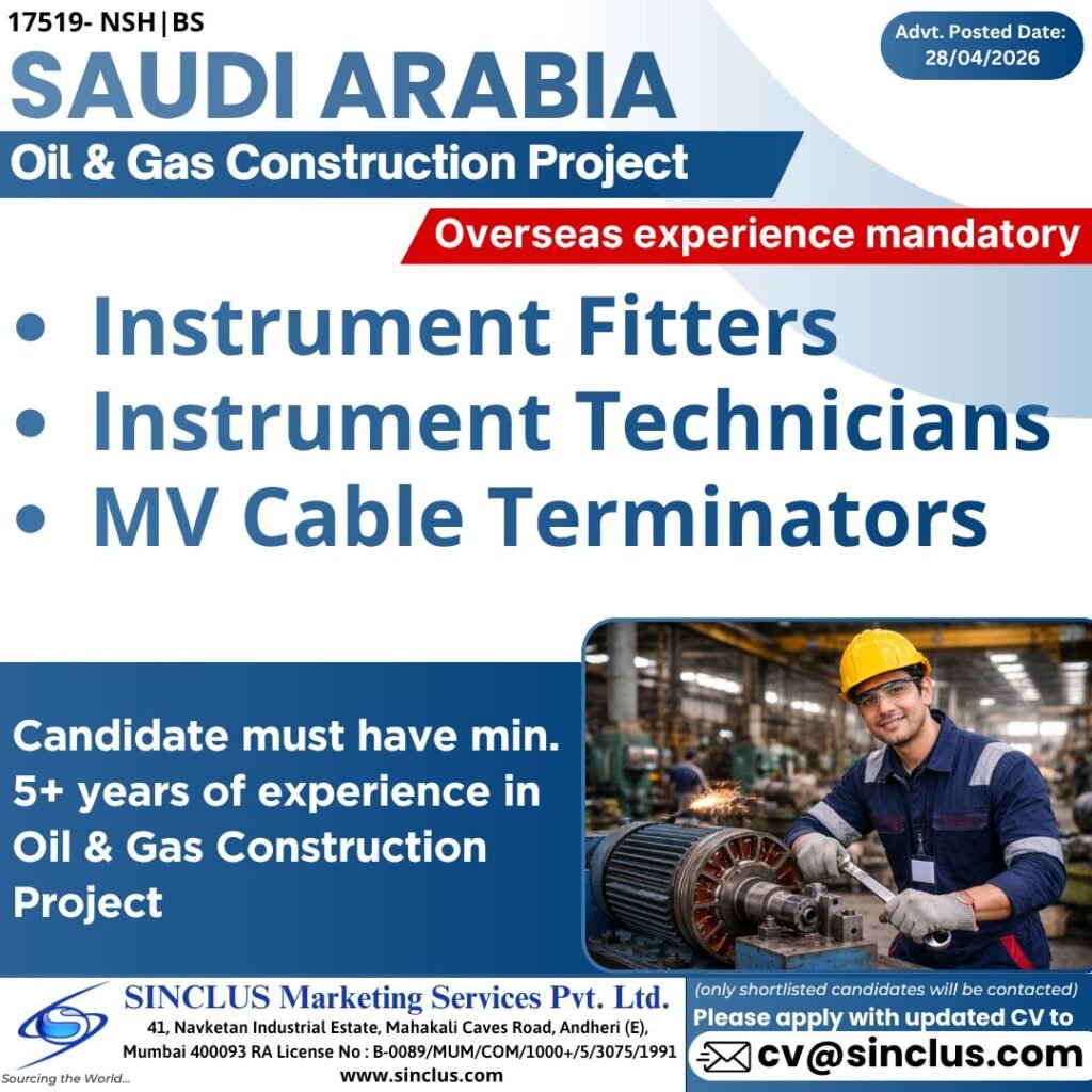  Exciting Opportunity in Saudi Arabia – Oil & Gas Construction Project