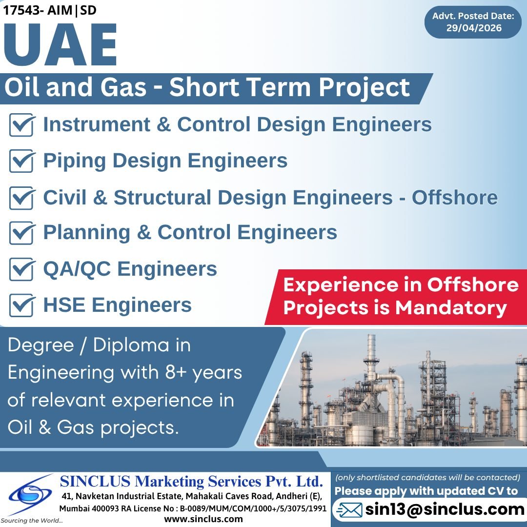 Exciting Career Opportunities in UAE – Oil & Gas (Short-Term Project) 