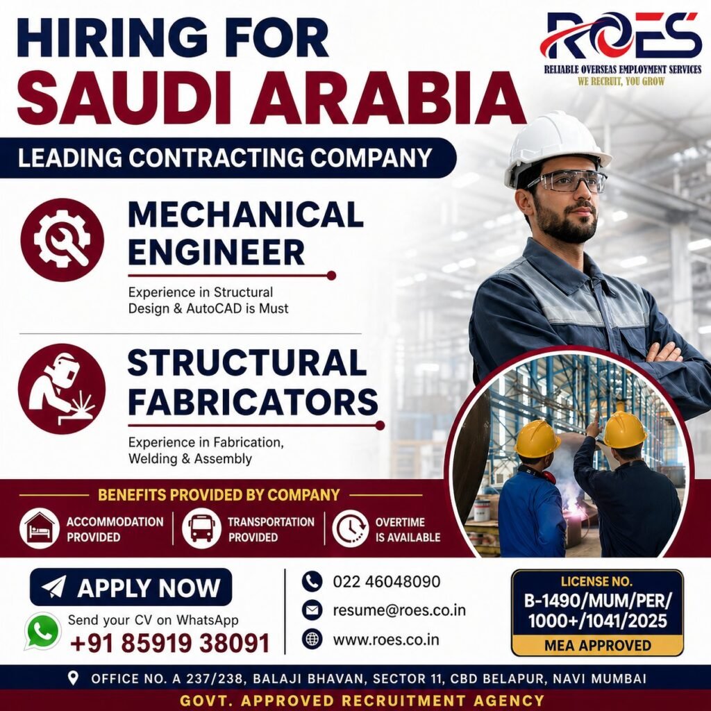 Saudi Arabia Jobs 2026: Hiring for Leading Contracting Company