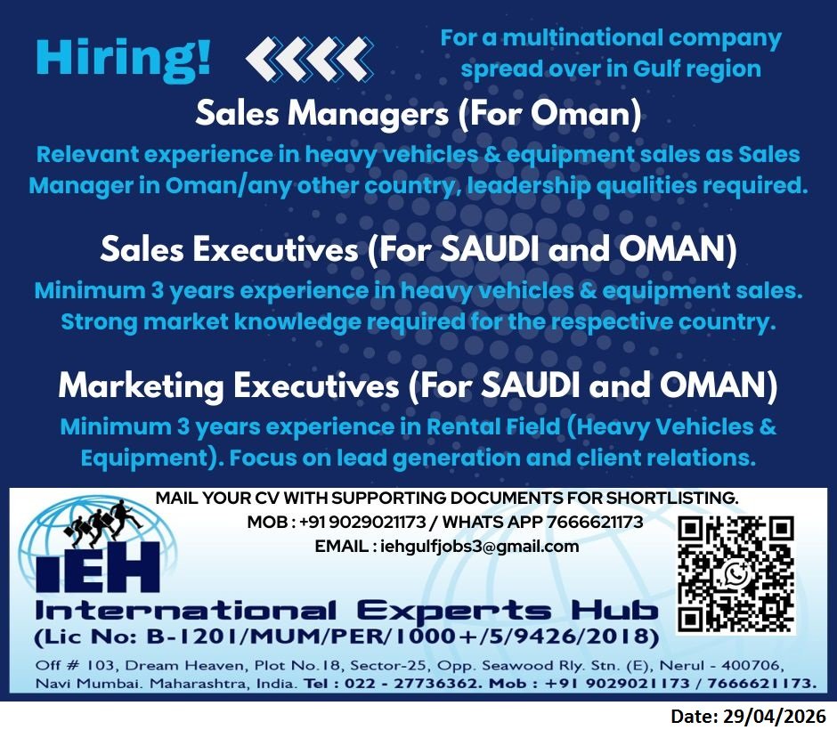Sales & Marketing Jobs in Oman and Saudi Arabia