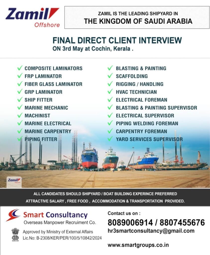 Saudi Arabia Shipyard Jobs 2026 | Zamil Offshore Hiring 