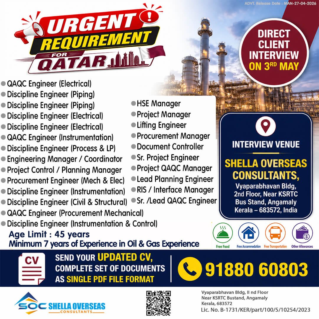 Qatar Oil & Gas Jobs 2026 - Multiple Engineering Vacancies