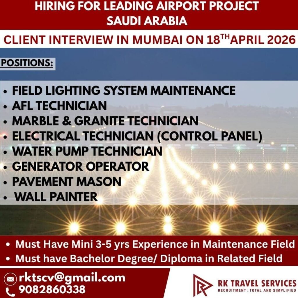 Airport Project Jobs in Saudi Arabia – Maintenance Vacancies Airport Project Jobs in Saudi Arabia – Maintenance Vacancies