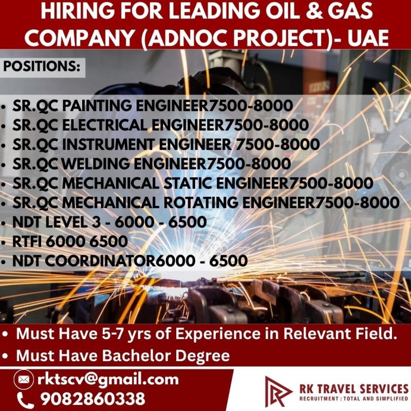 UAE : Hiring For Leading Oil & Gas Company