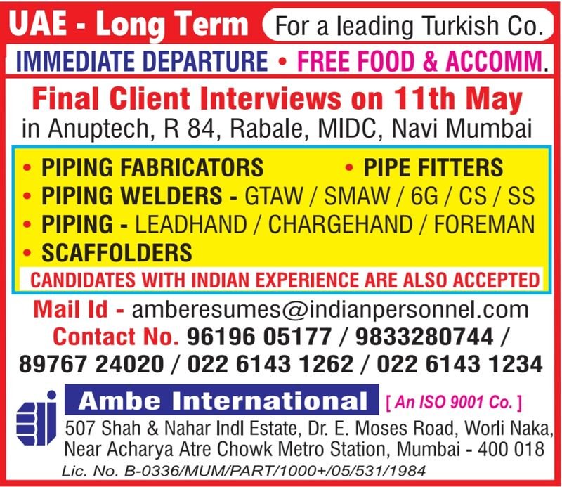 UAE : Hiring For Turkish Company - Apply Now