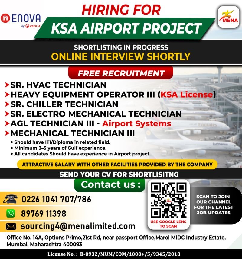 Saudi Arabia Airport Project Jobs 2026 | Free Recruitment 