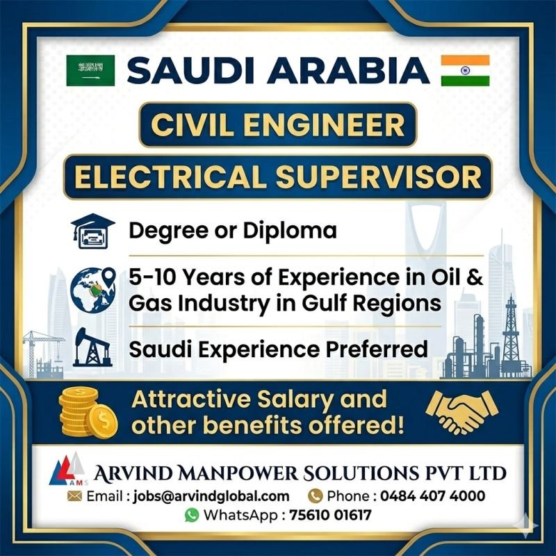 Hiring for Saudi Arabia leading projects