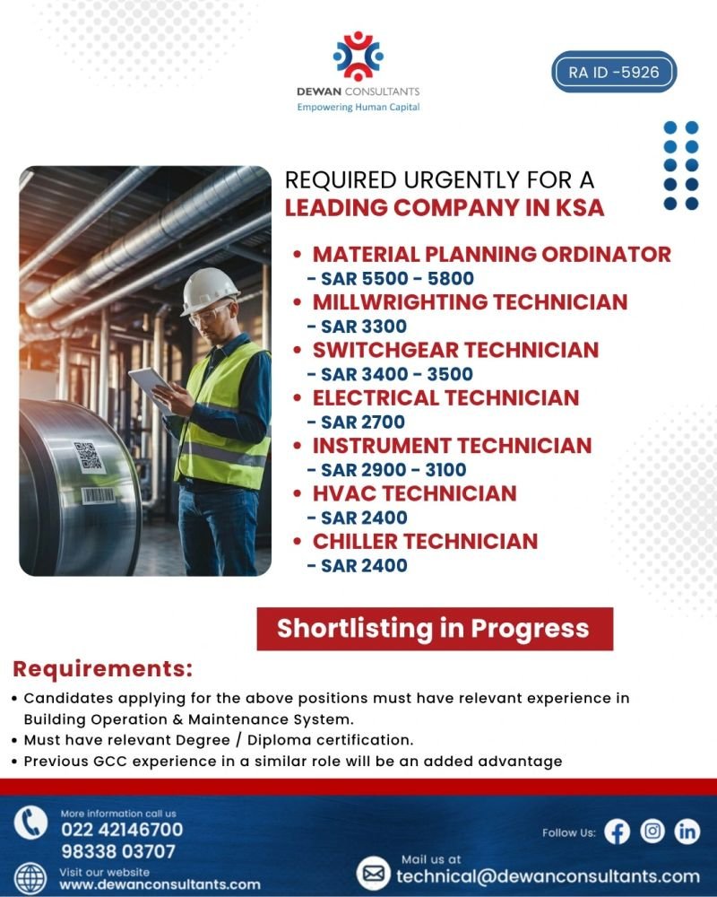 Saudi Arabia Building Maintenance Jobs 2026 – Urgent Hiring 
