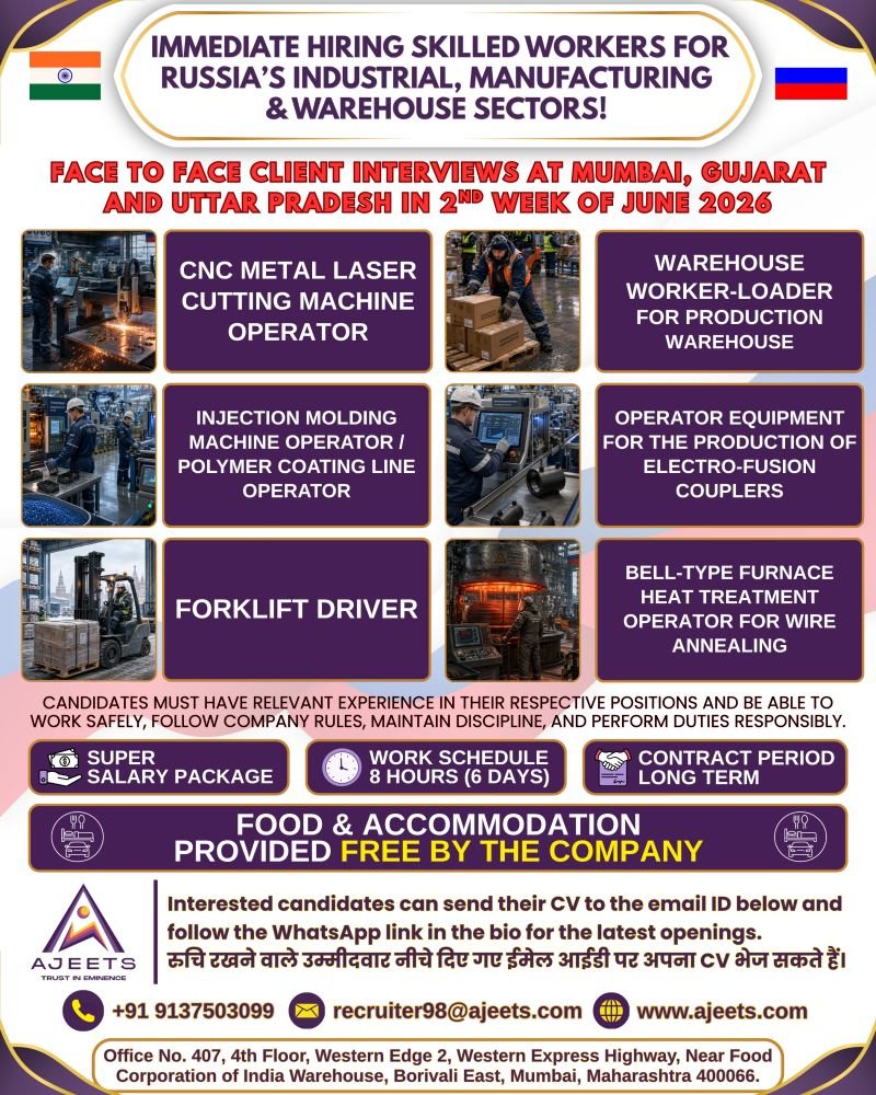 Urgent Hiring for Russia – Apply Now