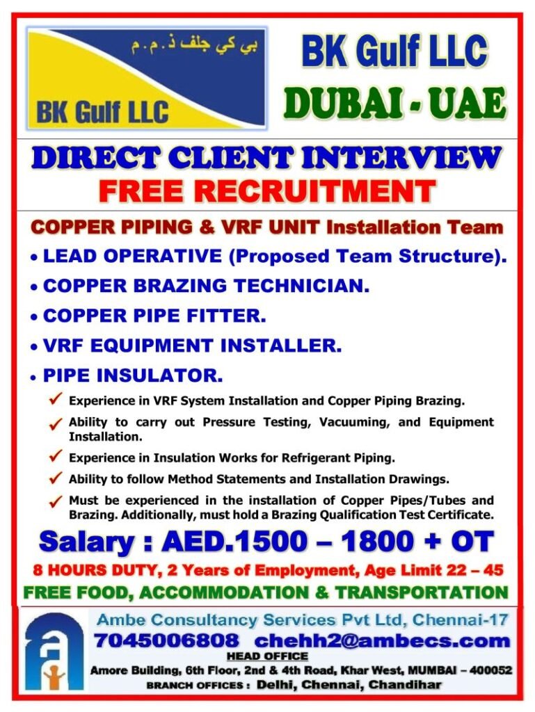 Dubai UAE Jobs 2026: BK Gulf LLC Hiring 