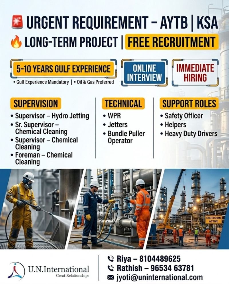 Free Recruitment For AYTB Saudi Arabia