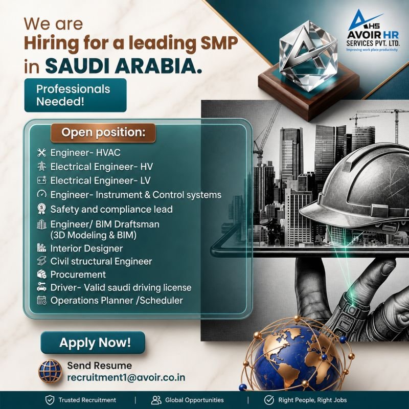 Hiring For A Leading Smp Company In Saudi Arabia