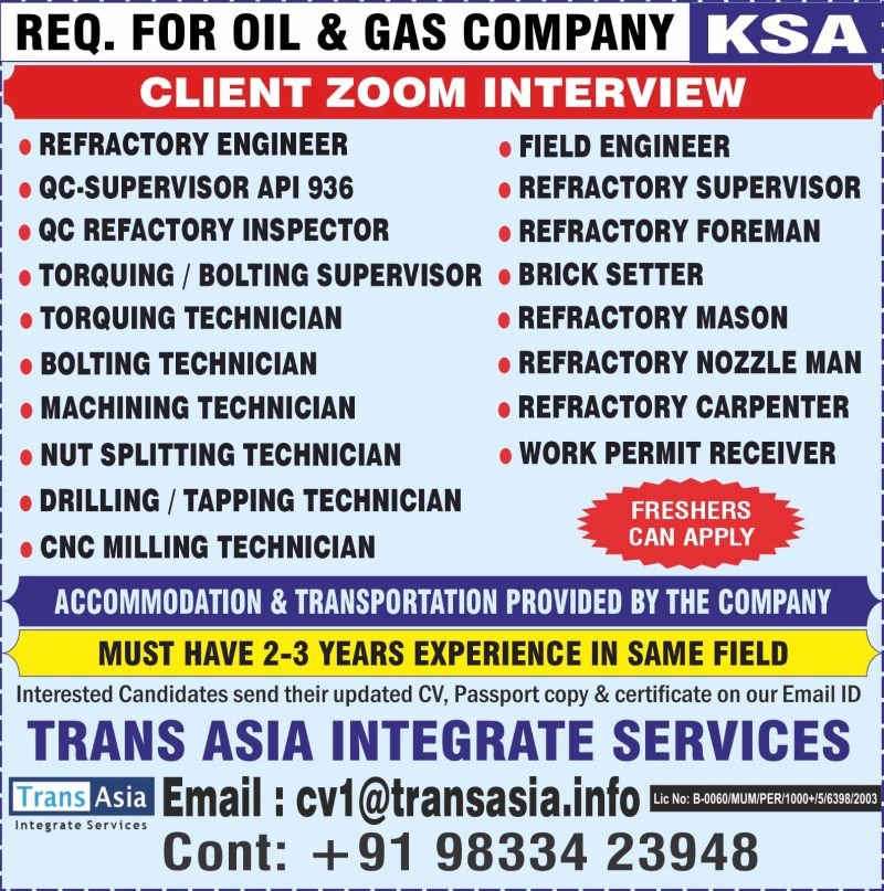 Saudi Arabia Oil & Gas Jobs 2026 – Large Vacancies 