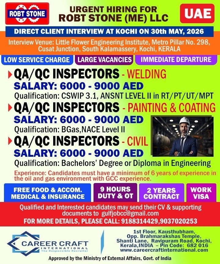 UAE Jobs 2026 – Robt Stone (ME) LLC Hiring for Oil & Gas Projects